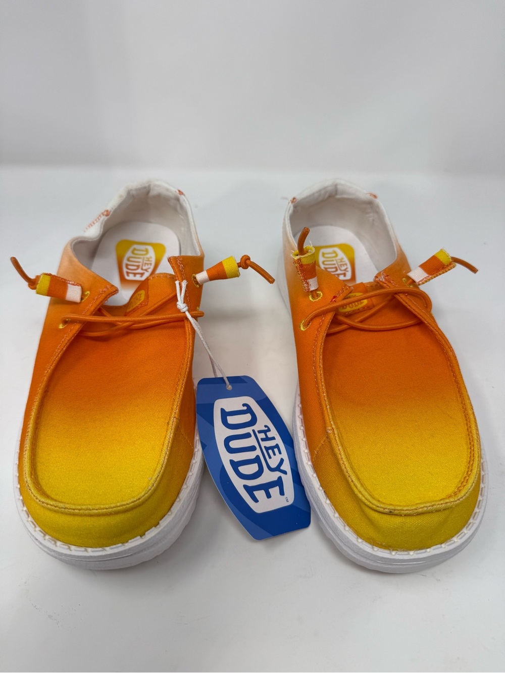 🎃Hey Dude Womens Wendy Candy Corn Ombre Slip-On Moccasins sz 7 (GBTNLW)